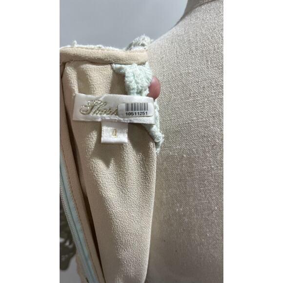 Shoshanna Mint Green‎ Beaux Guipure Lace Knee Length Sheath Dress Sz 4 - Picture 4 of 14